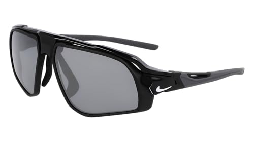 Nike Unisex Flyfree Fv2387 Sunglasses, 010 Black/Silver Flash/Volt, One Size von Nike