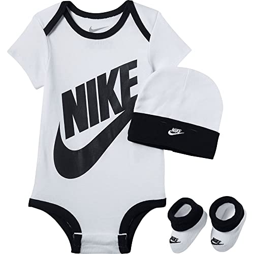 Nike Unisex-Kinder Futura Logo 3pc Set T-Shirt, Weiß (White), (Herstellergröße: 74/80) von Nike