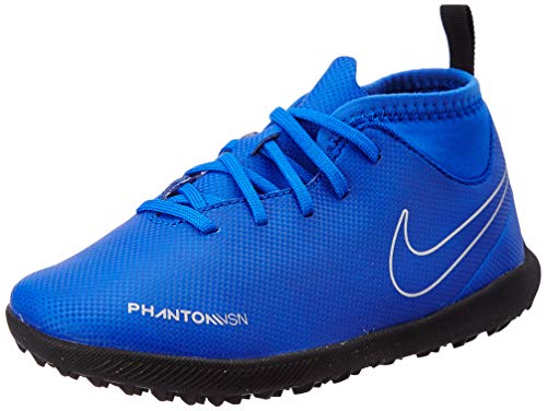 Nike Jr. Phantom Vision Club Dynamic Fit Turf Fußballschuhe, Blau (Racer Blue/Black-Metallic Silv 400), 35 EU von Nike