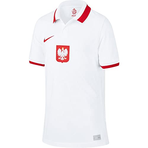 Nike Unisex Kinder Poland 2020 Stadium Home T-Shirt, White/Sport Red, M von Nike