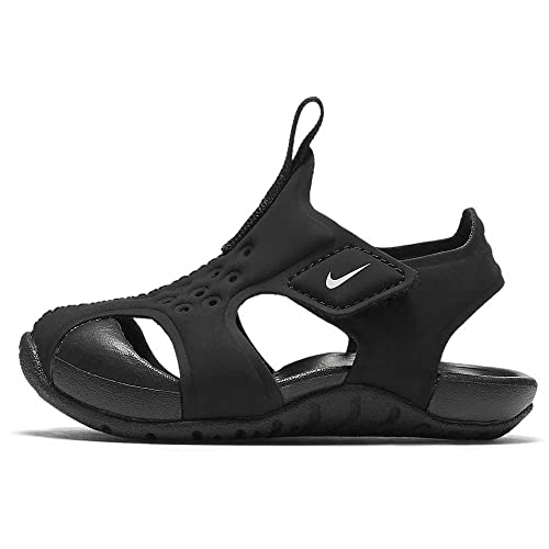 Nike Unisex-Kinder Sunray Protect 2 (td) Durchgängies Plateau Sandalen, Schwarz (Black/White 001), 27 EU von Nike