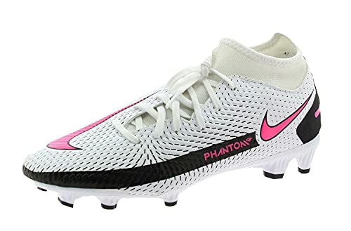 Nike Unisex Phantom Gt Academy Dynamic Fit FG/MG Soccer Shoe, White/Pink Blast-Black-Black, 40.5 EU von Nike