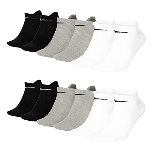 Nike Unisex Sneaker Socken Everyday Lightweight Socks SX7678 6 Paar, Farbe:Mehrfarbig, Größe:34-38, Artikel:-901 grey/white/black von Nike