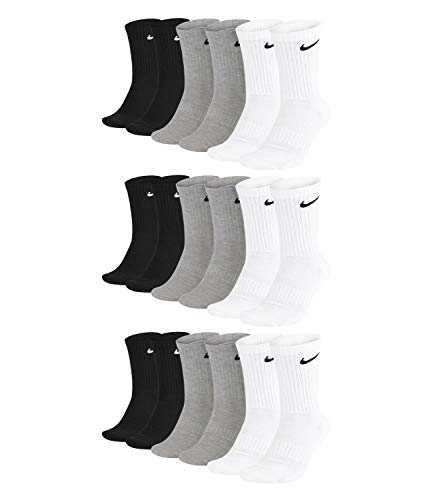 Nike Unisex Trainingssocken Everyday Cushioned Crew Socks SX7664 15 Paar, Artikel:-901 grey/white/black, Größe:34-38 von Nike