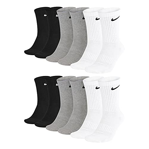 Nike Unisex Trainingssocken Everyday Cushioned Crew Socks SX7664 6 Paar, Größe:34-38, Artikel:-901 grey / white / black von Nike