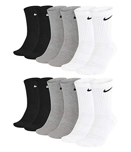 Nike Unisex Trainingssocken Everyday Cushioned Crew Socks SX7664 6 Paar, Größe:34-38, Artikel:-901 grey/white/black von Nike