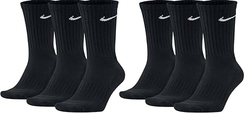 Nike Unisex Trainingssocken Everyday Cushioned Crew Socks SX7664 6 Paar, Größe:42-46, Artikel:-010 black + 100 white von Nike