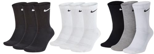 Nike Unisex Trainingssocken Everyday Cushioned Crew Socks SX7664 9 Paar, Größe:38-42, Artikel:-901 grey/white/black von Nike