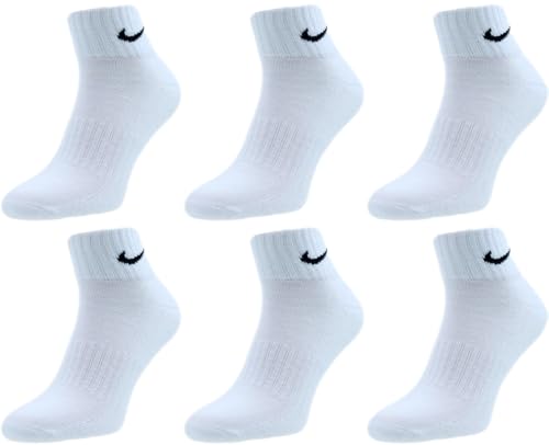Nike Unisex Trainingssocken Quarter Everyday Lightweight Ankle Socks SX7677 6 Paar, Größe:38-42, Artikel:-100 white von NIKE
