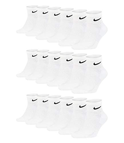 Nike Unisex Trainingssocken Quarter Everyday Lightweight Ankle Socks SX7677 9 Paar, Größe:46-50, Artikel:-100 white von Nike