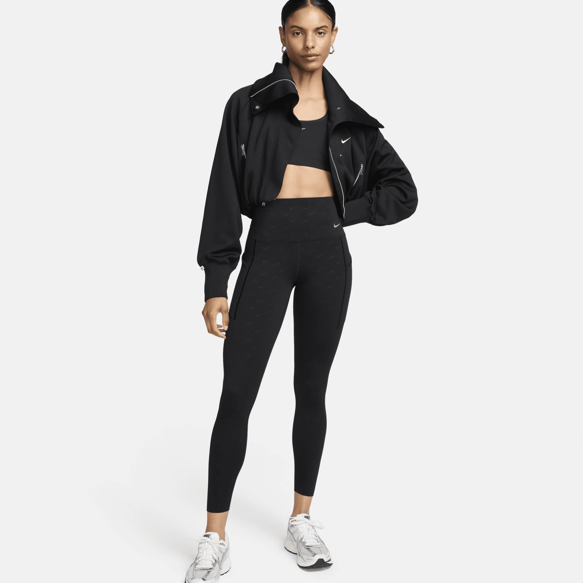 Nike Universa 7/8-Leggings mit Print mit Taschen, mittlerem Halt und hohem Bund für Damen - Schwarz von Nike