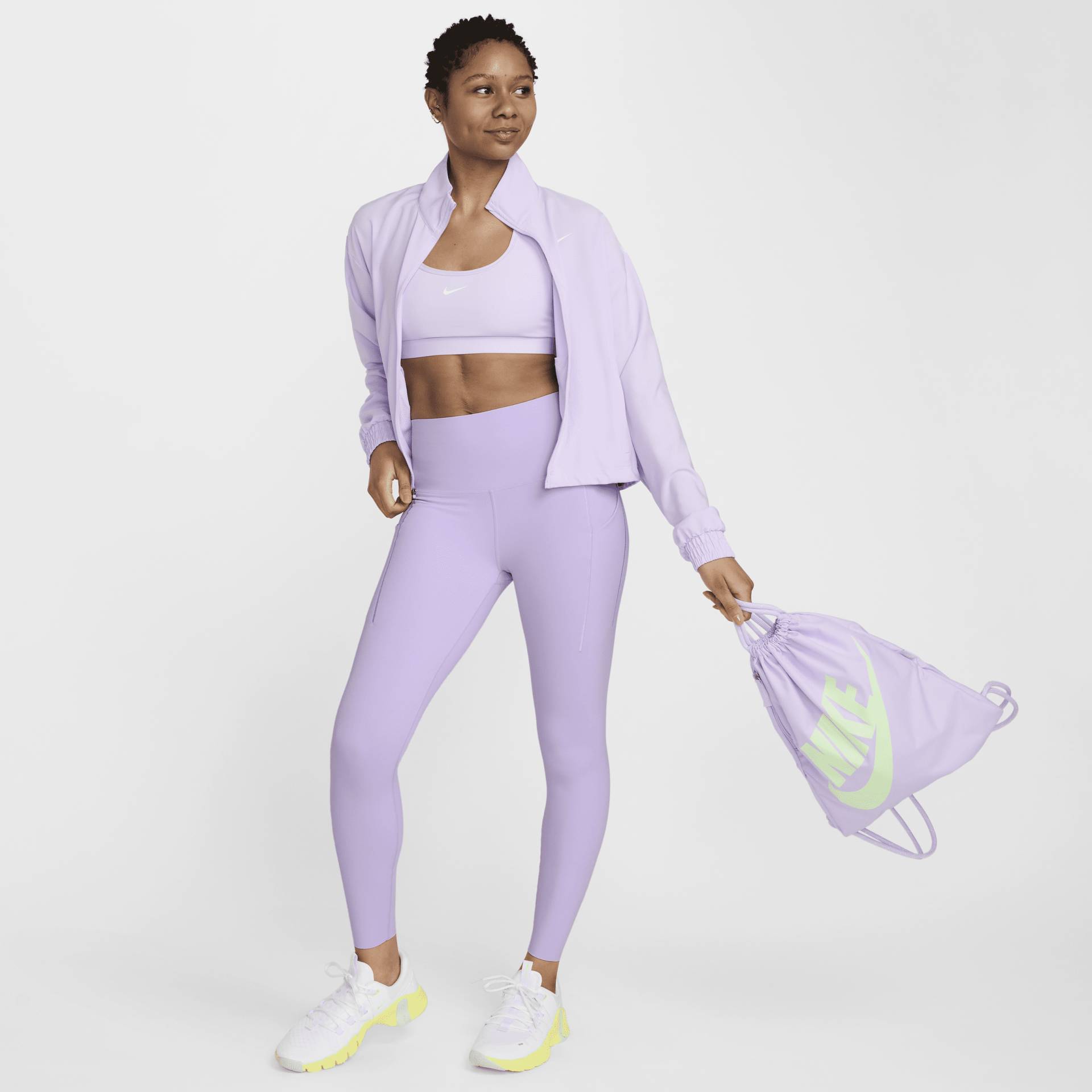Nike Universa 7/8-Leggings mit Taschen, mittlerem Halt und hohem Bund für Damen - Lila von Nike