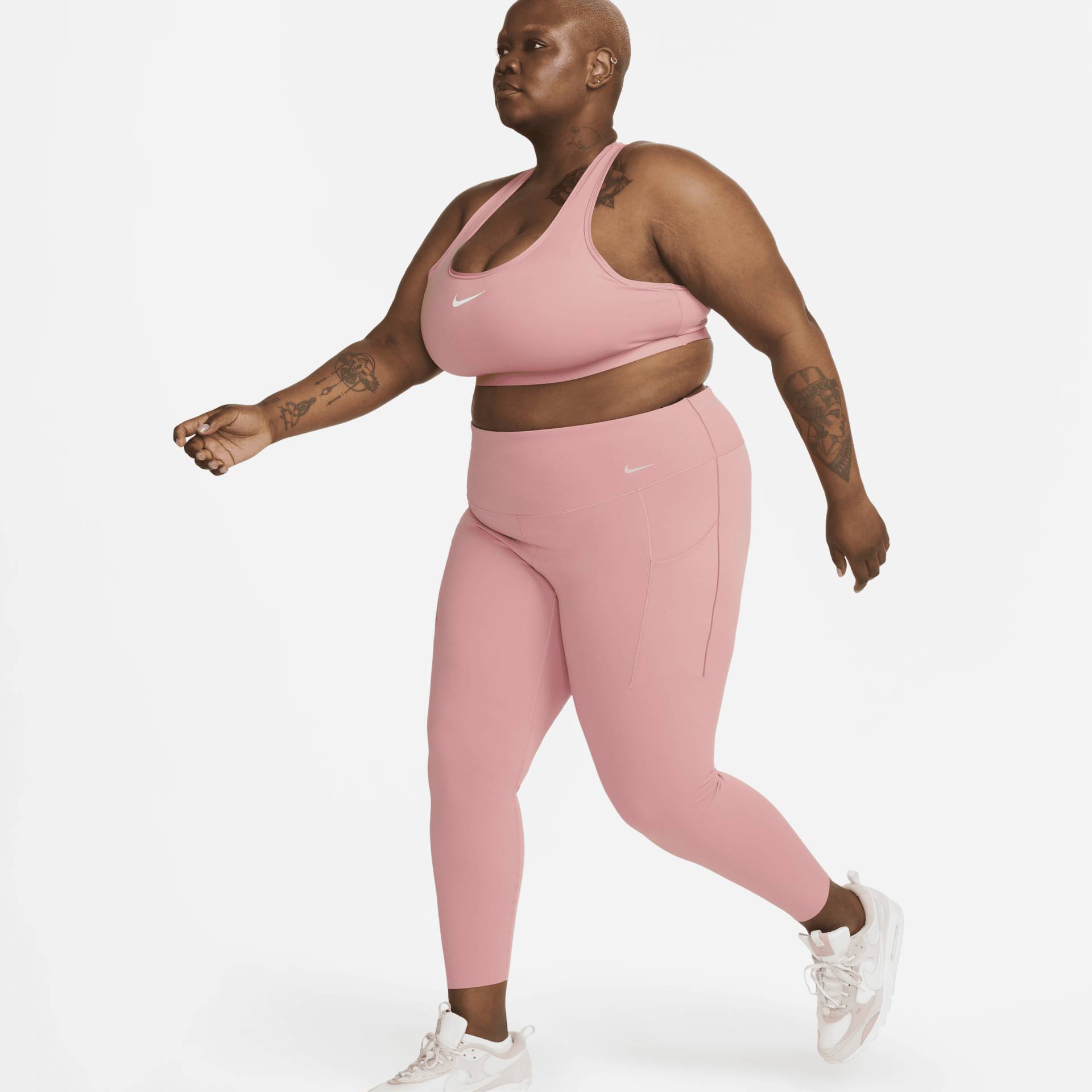 Nike Universa 7/8-Leggings mit Taschen, mittlerem Halt und hohem Bund für Damen - Pink von Nike