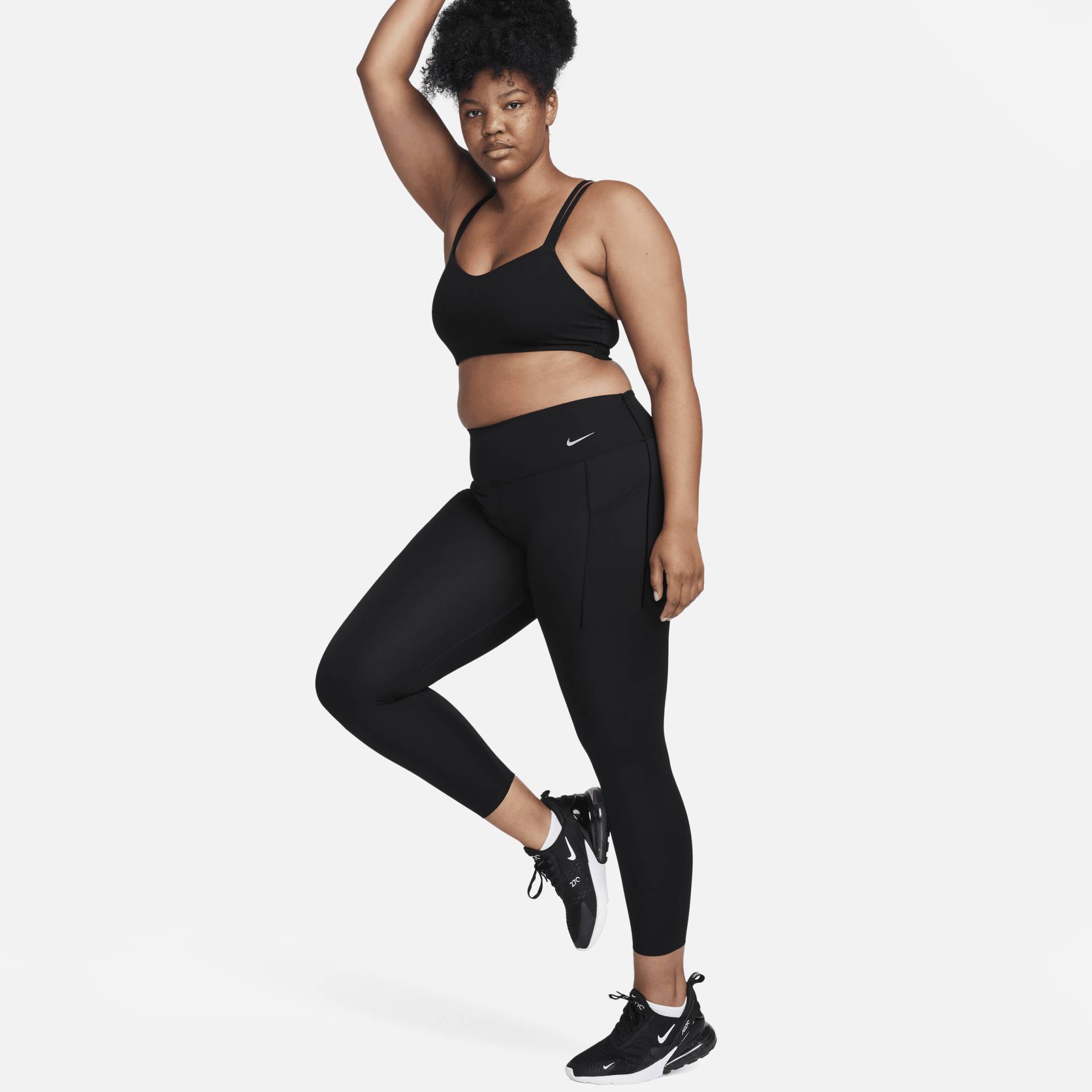 Nike Universa 7/8-Leggings mit mittlerem Halt, mittelhohem Bund und Taschen für Damen - Schwarz von Nike