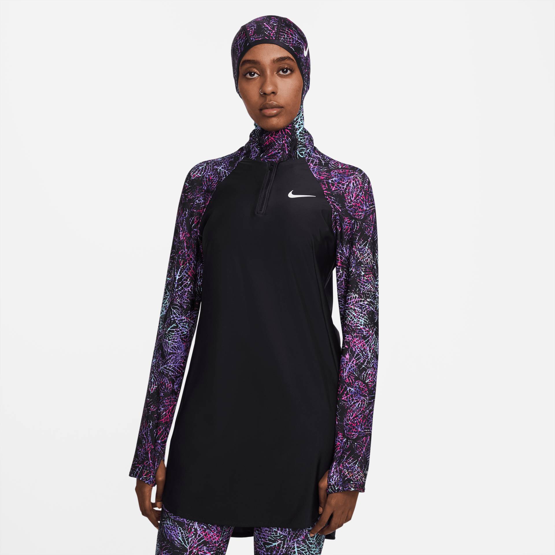 Nike Victory Essential Schwimm-Tunika mit durchgehendem Schutz für Damen - Schwarz von Nike