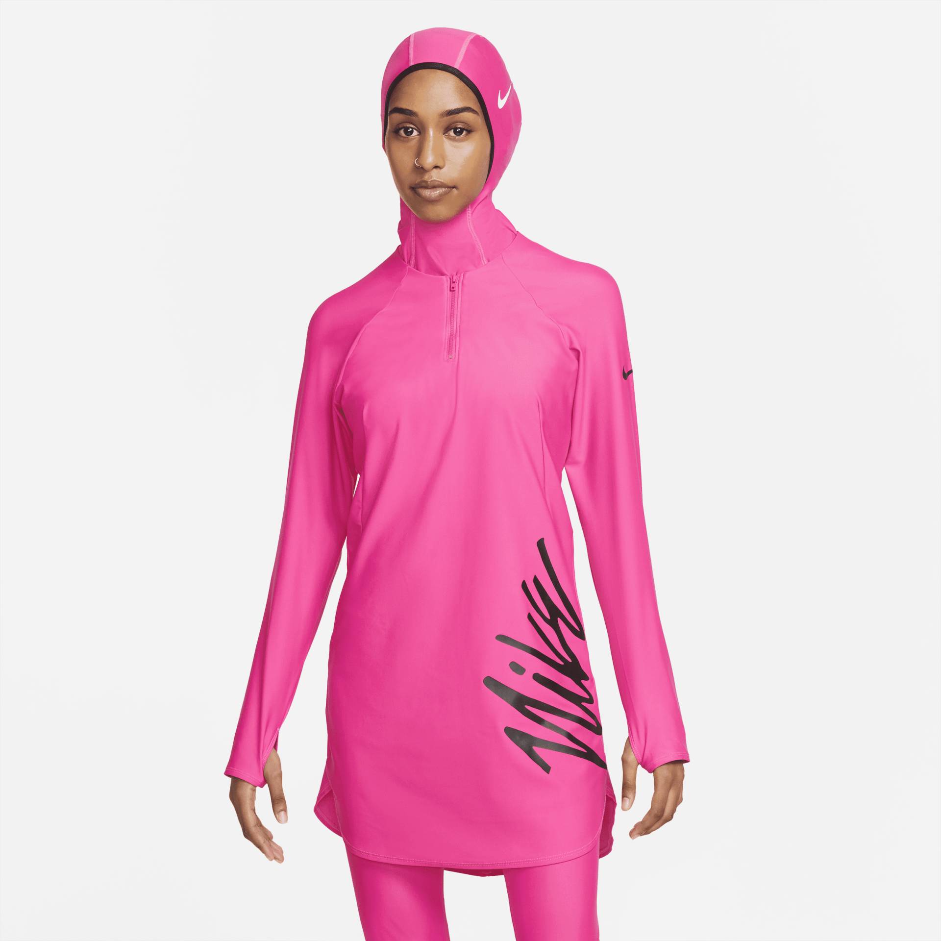 Nike Victory Logo Schwimm-Tunika mit durchgehendem Schutz für Damen - Pink von Nike