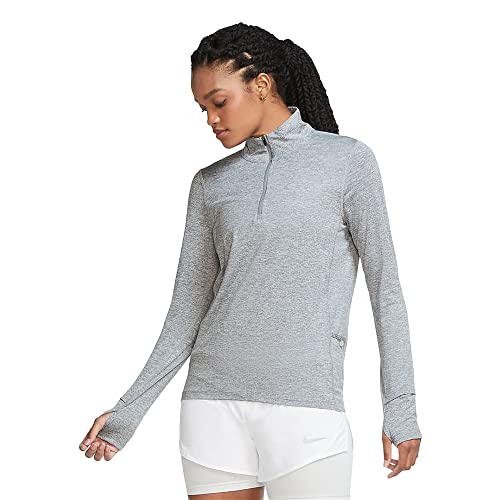 Nike Women's W NK DF Element TOP HZ Sweatshirt, Smoke Grey/lt Smoke Grey/Reflective silv, L von Nike