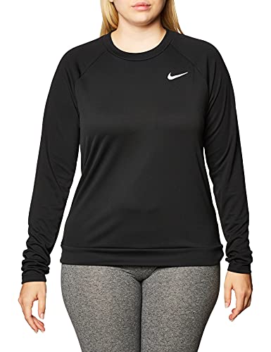 Nike Women's W NK DF Pacer Crew Sweatshirt, Black/Black/Reflective silv, XS von Nike