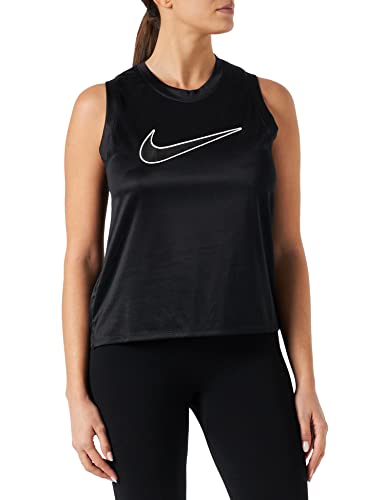 Nike Women's W NK DF Swoosh Run Tank Sweatshirt, Black/White/Black, XS von Nike