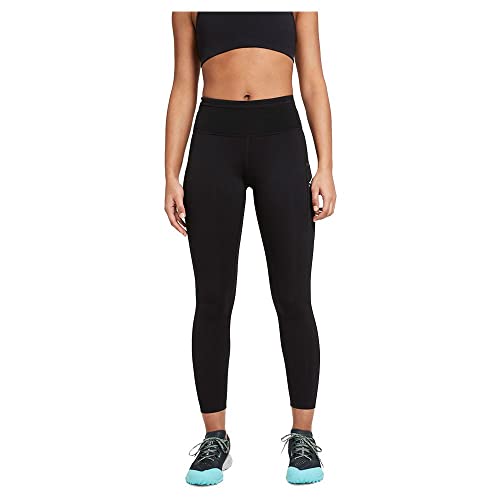 Nike Women's W NK Epic Luxe TGHT Trail Leggings, Black/dk Smoke Grey/(Reflective silv), 2XS von Nike