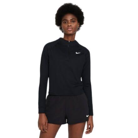 Nike Women's W NKCT VCTRY DF TOP LS HZ Sweatshirt, Black/White, XS von Nike