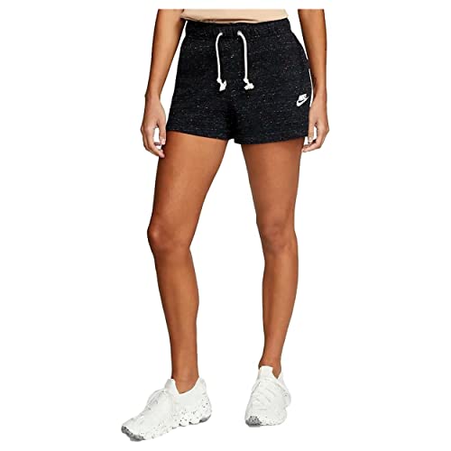 Nike Women's W NSW Gym VNTG PE Short, Black/White, L von Nike