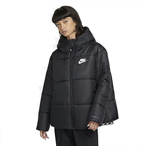 Nike Women's W NSW TF RPL Classic Tape JKT Jacket, Black/Black/White, L von Nike