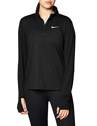 Nike Women's W Nk Element Top Hz Shirt, Black/Reflective Silv, XL von Nike