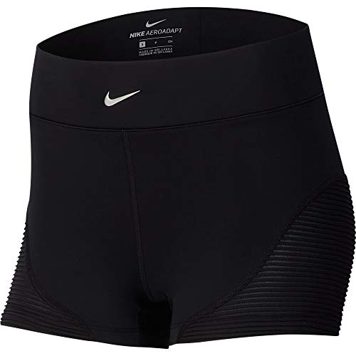 Nike Womens W Np Aeroadpt 3in Shorts, Black/Black/Metallic Silver, S Nike Womens W Np Aeroadpt 3in Shorts, Black/Black/Metallic Silver, S von Nike