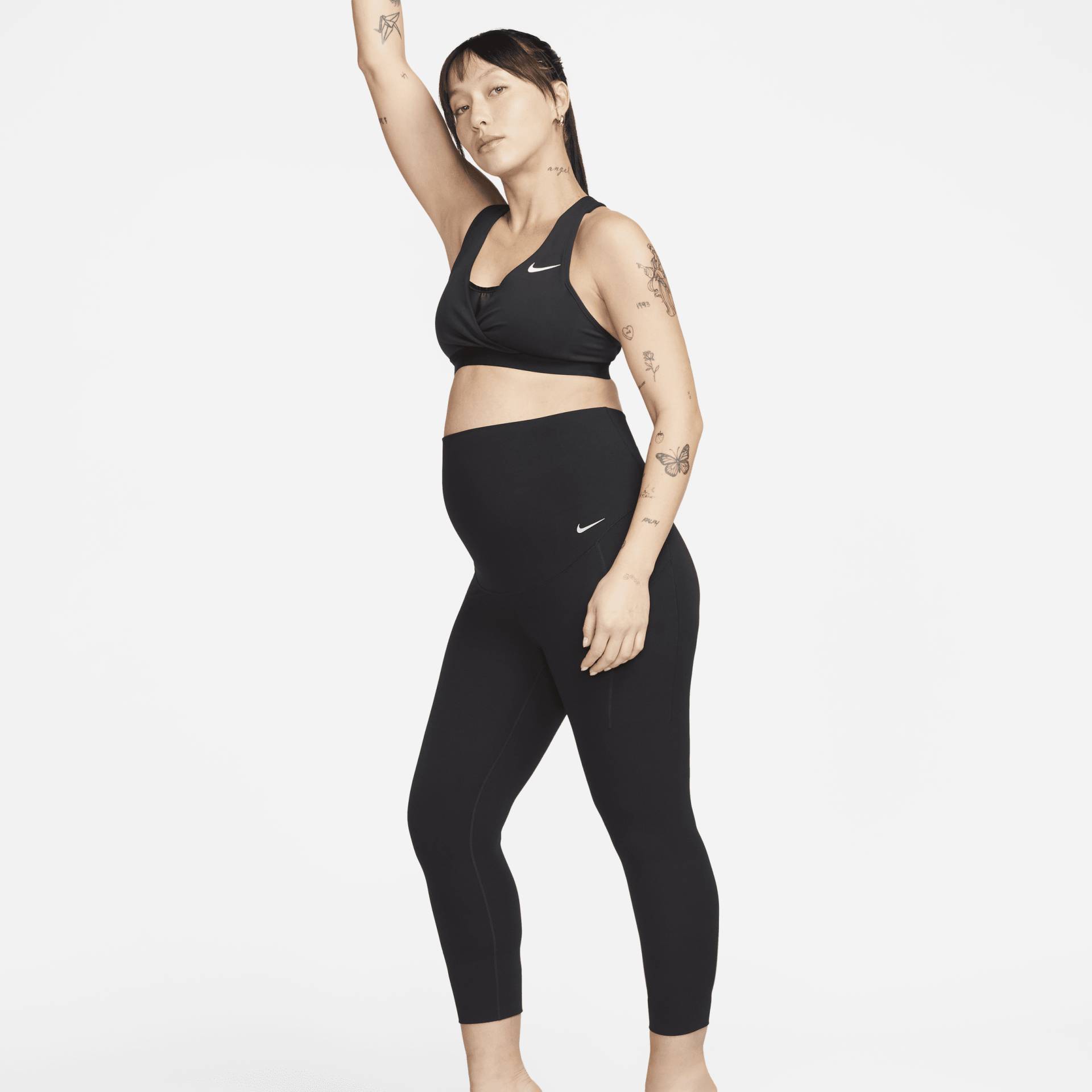 Nike Zenvy (M) 7/8-Leggings mit sanftem Halt, hohem Taillenbund und Taschen für Damen (Umstandskleidung) - Schwarz von Nike