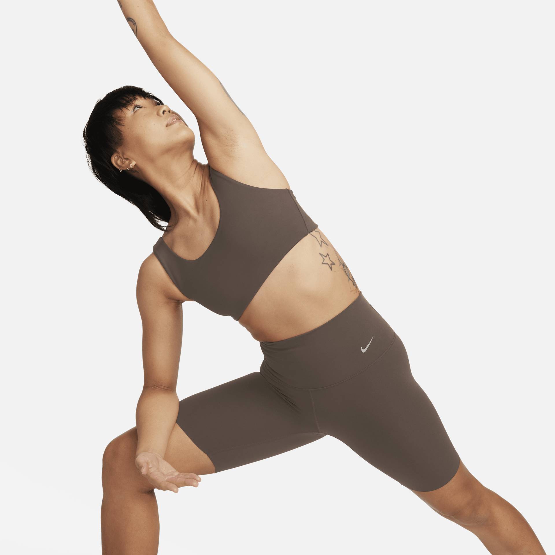 Nike Zenvy Biker-Shorts mit sanftem Halt und hohem Taillenbund für Damen (ca. 20 cm) - Braun von Nike