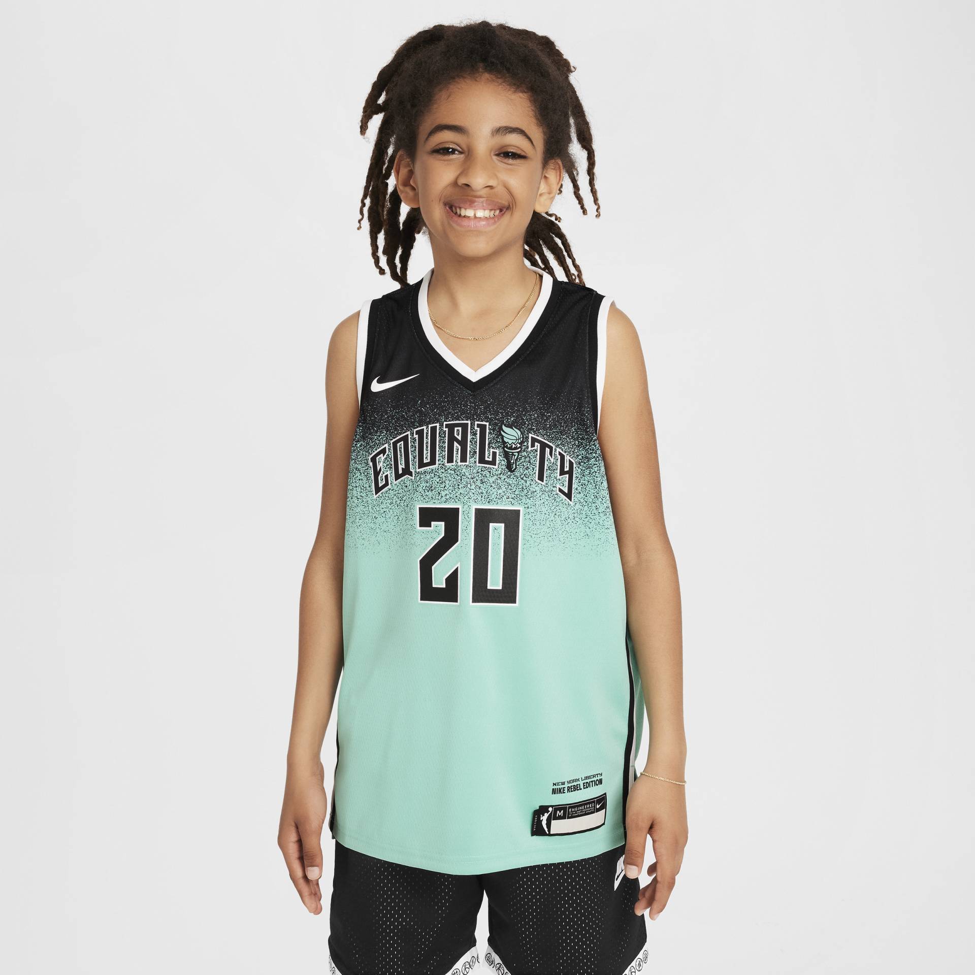 Sabrina Ionescu New York Liberty 2023 Rebel Edition Nike Dri-FIT WNBA Swingman Trikot für ältere Kinder (Jungen) - Grün von Nike