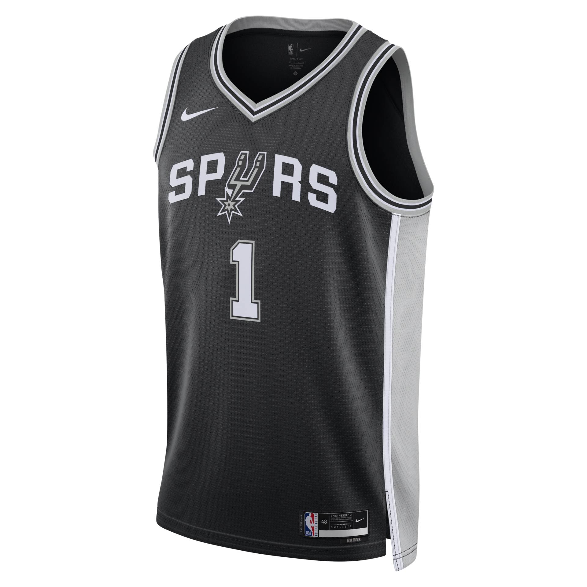 San Antonio Spurs Icon Edition 2022/23 Nike Dri-FIT NBA Swingman Trikot für Herren - Schwarz von Nike