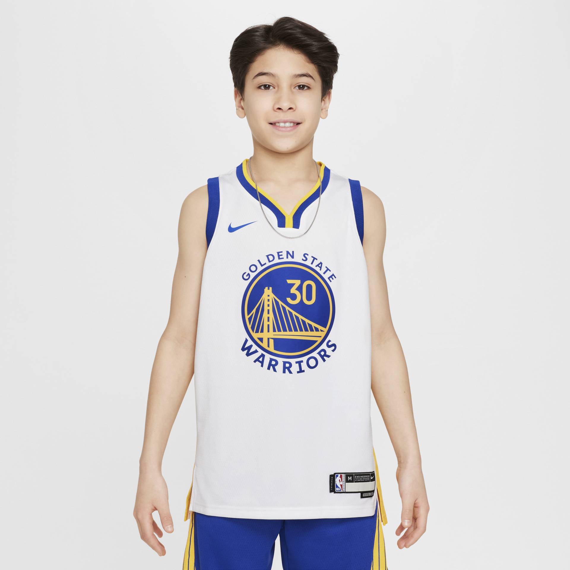 Stephen Curry Golden State Warriors 2022/23 Association Edition Nike NBA Swingman Trikot (ältere Kinder) - Weiß von Nike