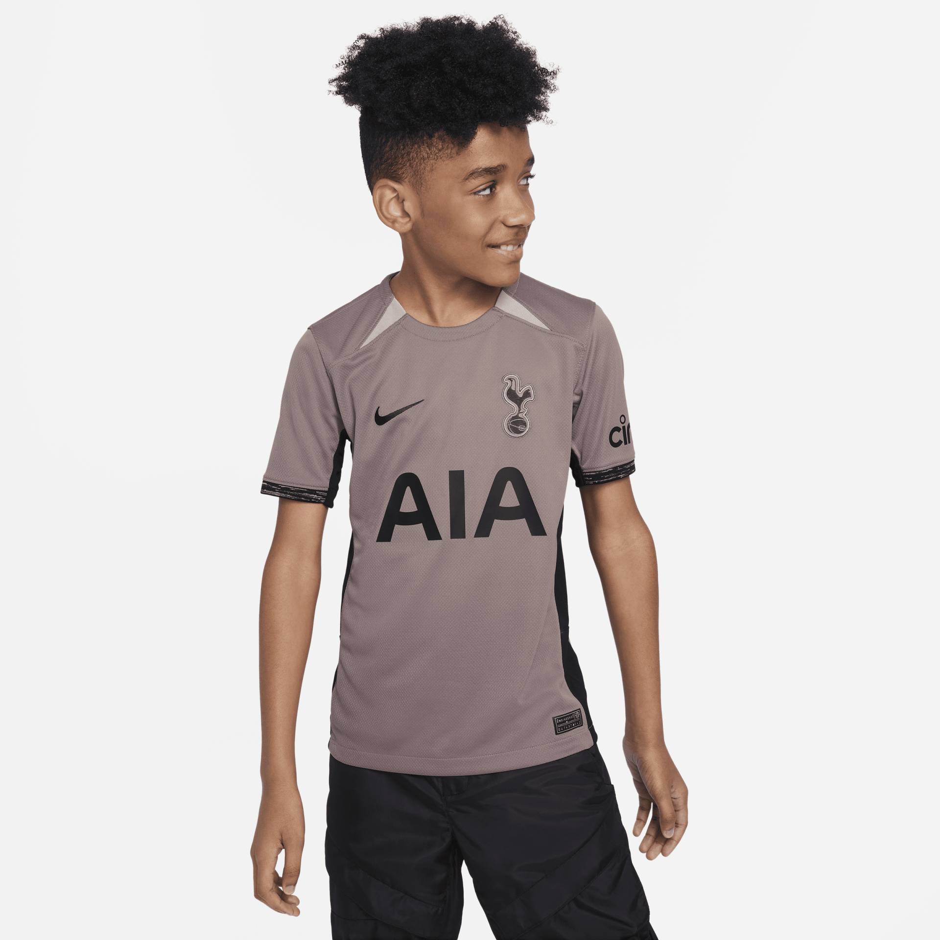 Tottenham Hotspur 2023/24 Stadium Third Nike Dri-FIT Fußballtrikot für ältere Kinder - Braun von Nike