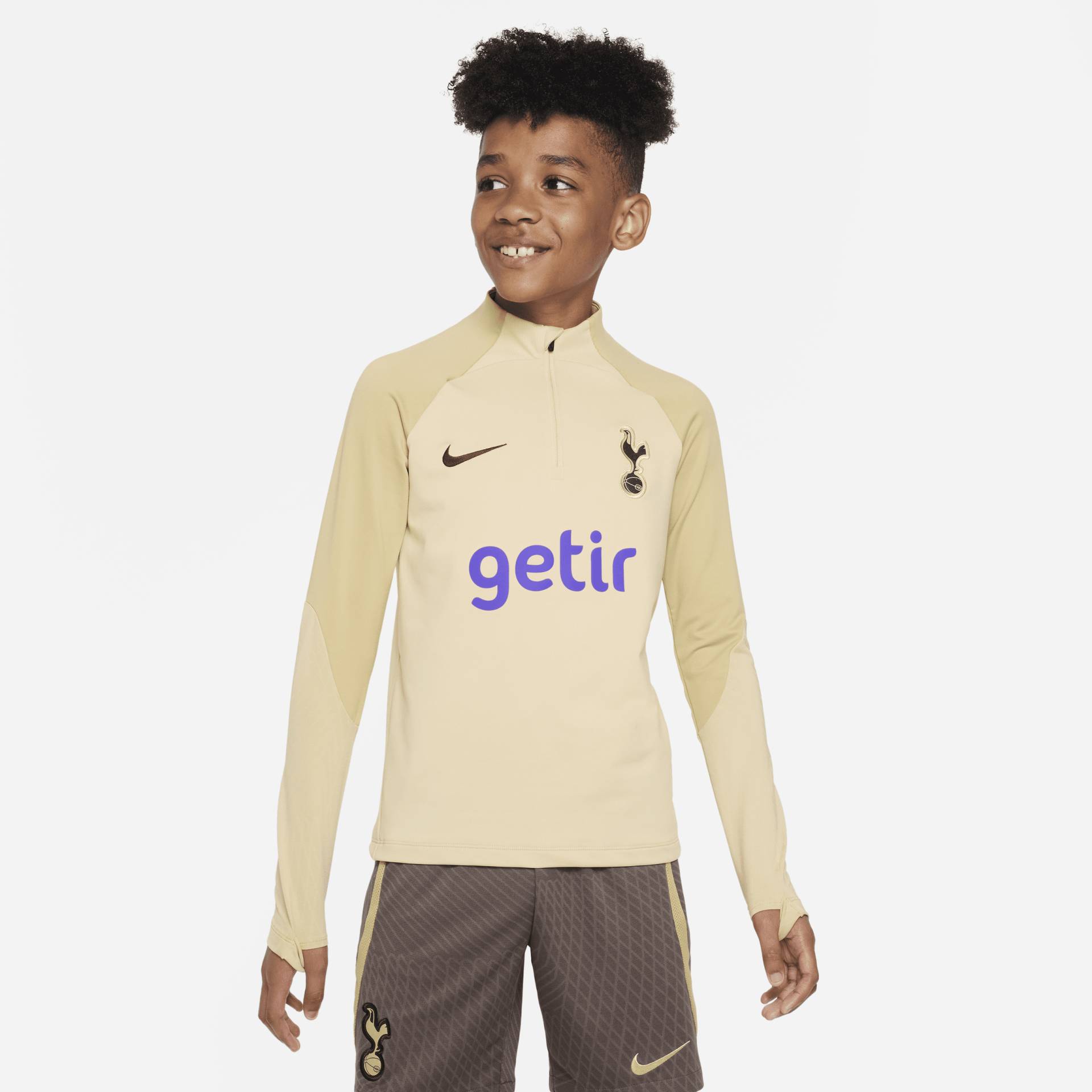 Tottenham Hotspur Strike Third Nike Dri-FIT Fußball-Drill-Oberteil aus Strickmaterial für ältere Kinder - Braun von Nike
