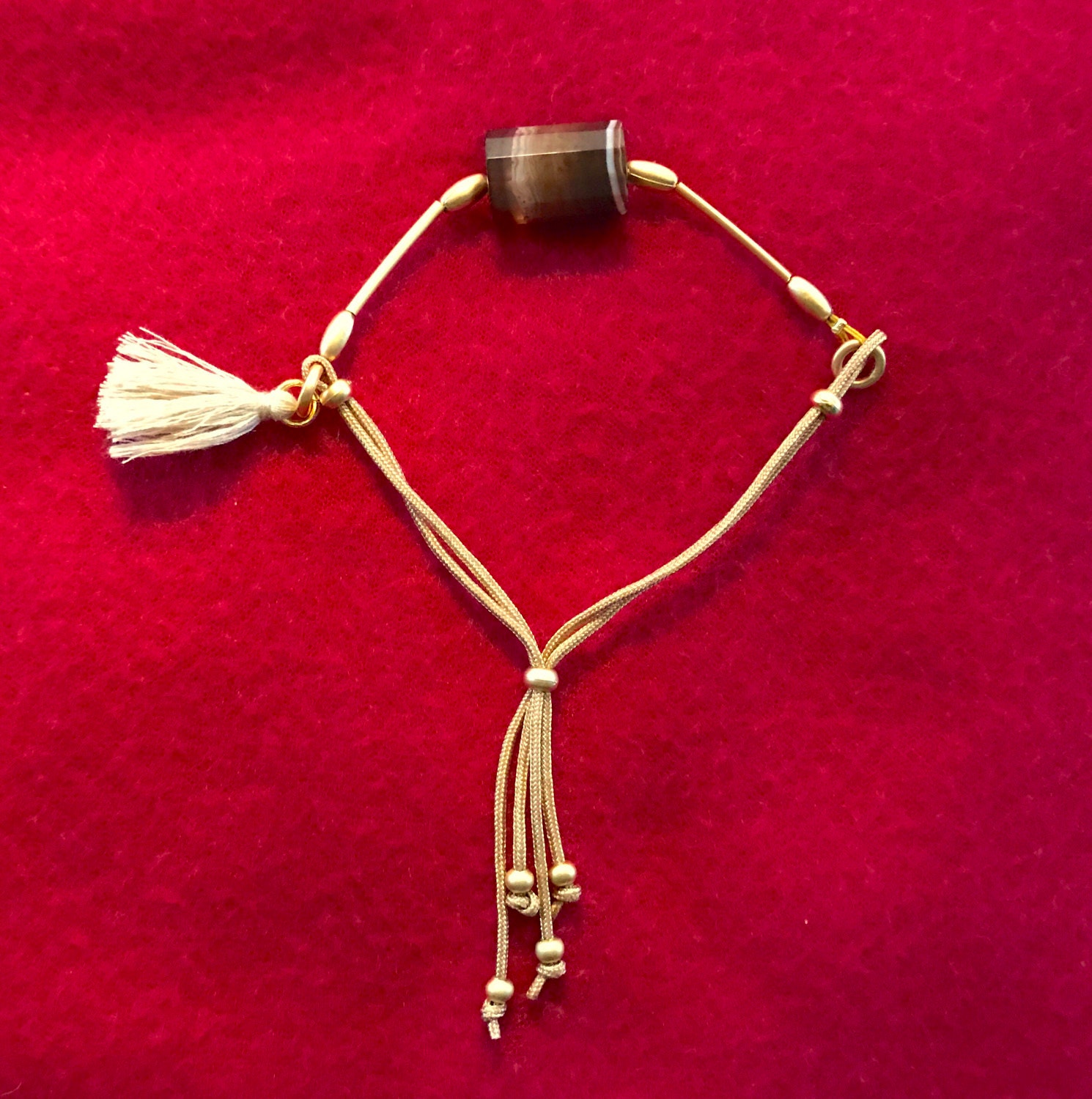 Achat Armband | Goldbraun Quastenarmband Statement Elegantes Chunky Vintage Boho Achat Armband | Goldbraun Quastenarmband Statement Elegantes Chunky Vintage Boho von NikiPikiAccessories