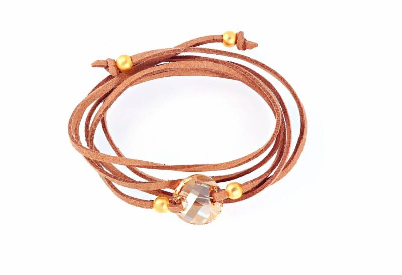 Swarovski Wickelarmband | Wildleder Gewickeltes Armband Goldener Schatten Siam Leichtes Saphir Austauschbar Swarovski Wickelarmband | Wildleder Gewickeltes Armband Goldener Schatten Siam Leichtes Saphir Austauschbar von NikiPikiAccessories