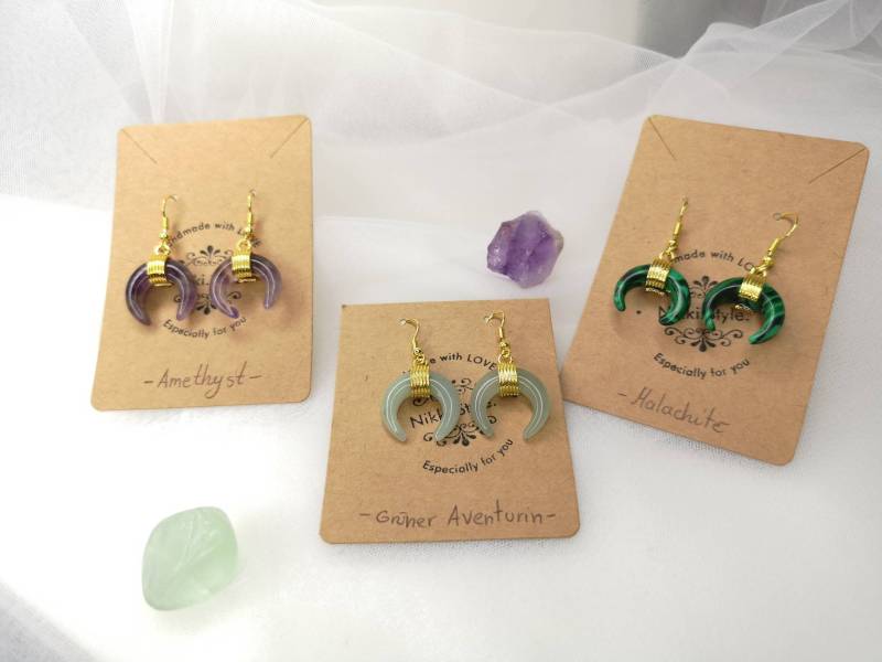 Halbmond Kristall Ohrringe von NikkiStyleBoutique