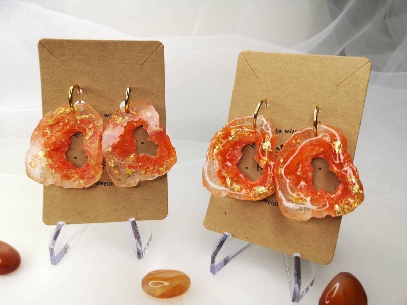 Orange Goldene Kristall Ohrringe Karneol - Crystal Collection Orange Goldene Kristall Ohrringe Karneol - Crystal Collection von NikkiStyleBoutique