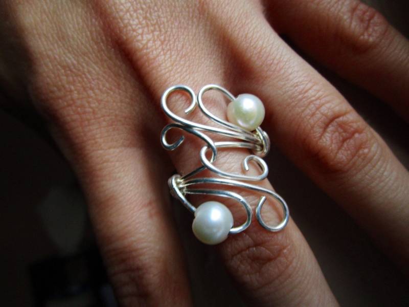 Perle Statement Ring, Juni Birthstone Jubiläumsring von NikkisNicNaks