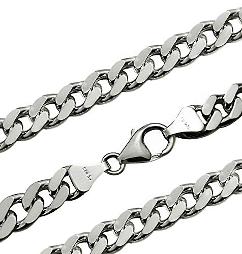 Niklarson Panzerkette flach 8,2mm breit 925 Sterling Silber Kette 55cm 10582-55 von Niklarson