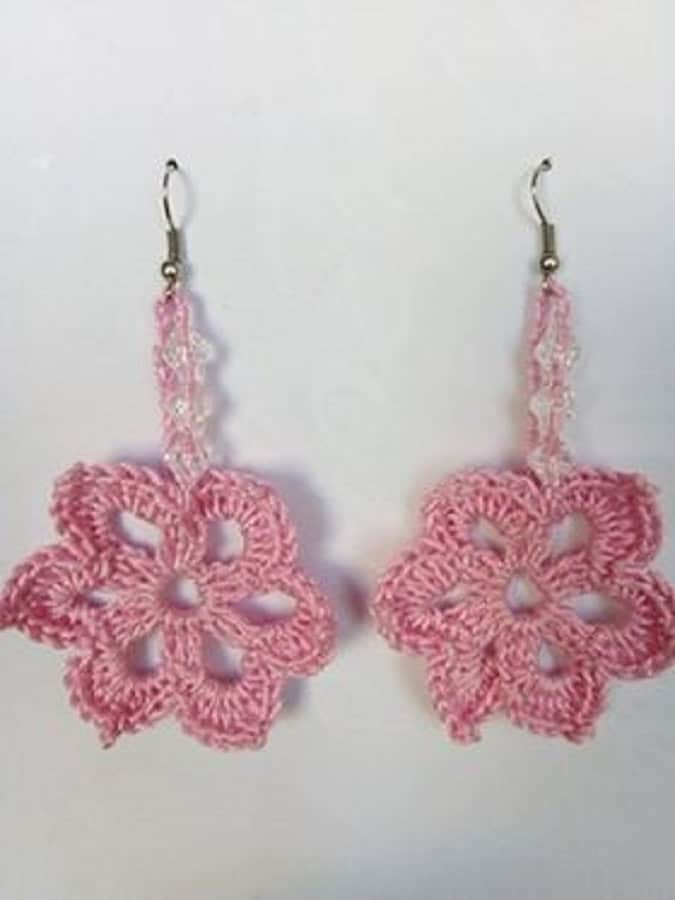 Handgemachte Gehäkelte Blumen Ohrringe, Sommer Schmuck von NikmarFashion