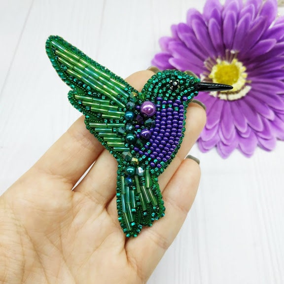 Kolibri Brosche Perlen Geschenk Schmuck Für Sie von NikoLeeShop