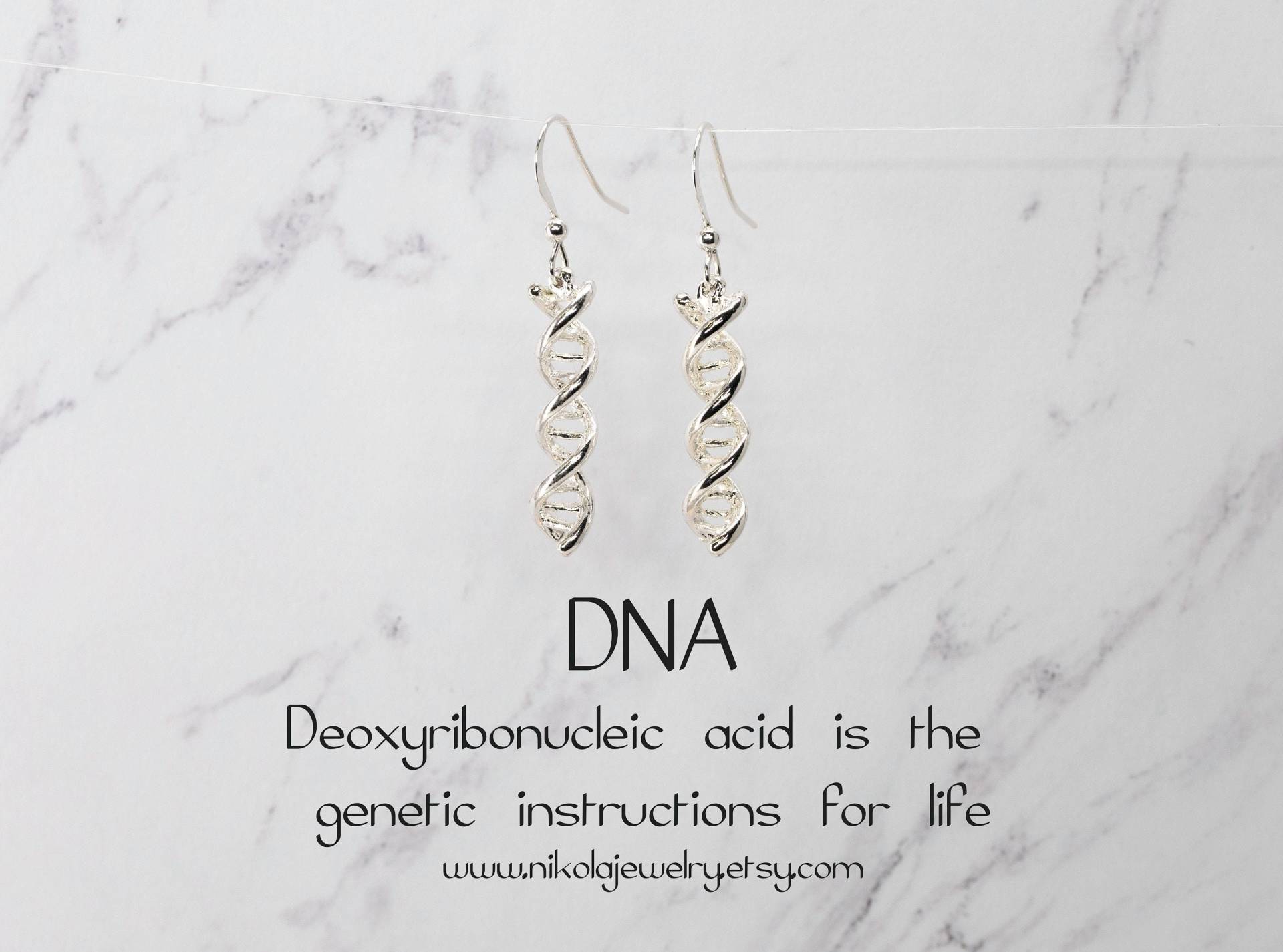 3D Dna Ohrringe Sterling Silber Wissenschaft Schmuck, Biologie Thema 3D Dna Ohrringe Sterling Silber Wissenschaft Schmuck, Biologie Thema von NikolaJewelry