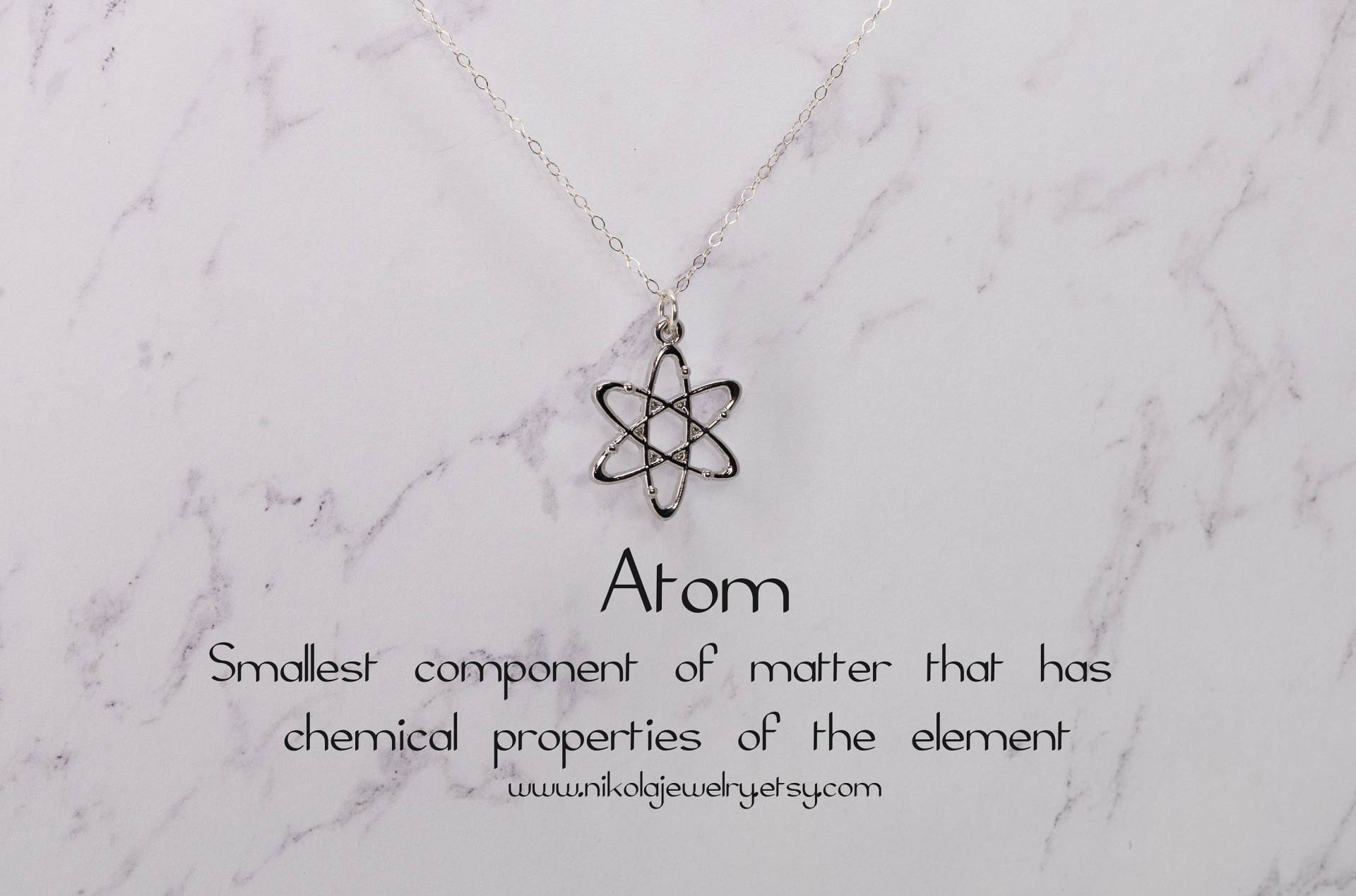 Silber Atom Halskette Geschenk Für Wissenschaftsgeek, Kette Nach Wahl Silber Atom Halskette Geschenk Für Wissenschaftsgeek, Kette Nach Wahl von NikolaJewelry