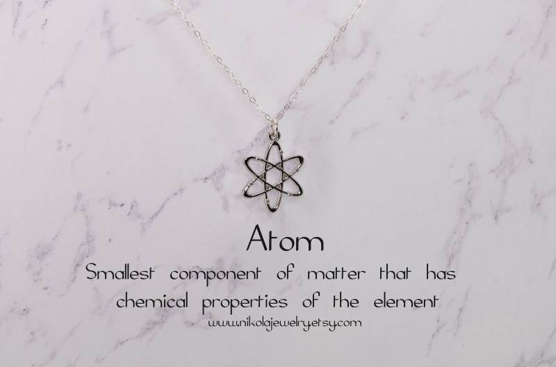 Silber Atom Halskette Geschenk Für Wissenschaftsgeek, Kette Nach Wahl von NikolaJewelry