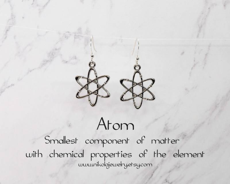 Silberne Atom Ohrringe Geschenk Für Wissenschaftler von NikolaJewelry