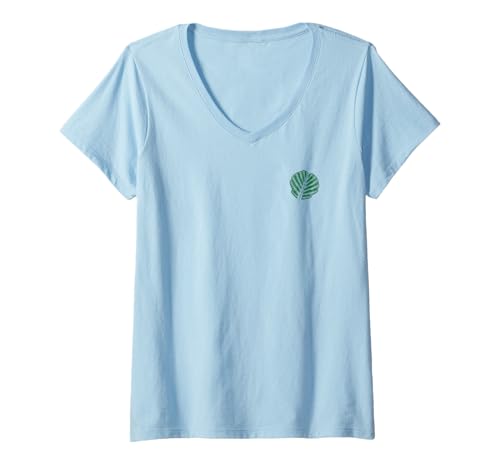 Damen Erle Blatt - Natur/Baum Logo Botanisch T-Shirt mit V-Ausschnitt Damen Erle Blatt - Natur/Baum Logo Botanisch T-Shirt mit V-Ausschnitt von Nikosmos Kunst & Design Mode