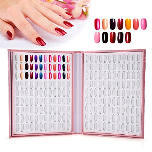 Nikou Nagel-Gel-Karte - 2 Arten 216 Farben-Nagel-Gel Farben-Karte Nagellack-Anzeigen-Diagramm Buch Nail Art Regal Zeige (Farbe : Rosa) von Nikou